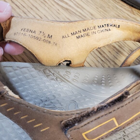 Baretrap Feena Sandal Women Size 7.5M Brown Strappy Adjustable Hook Loop Comfort - Picture 7 of 8